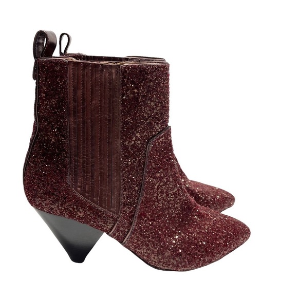 Veronica Beard Bennett Crushed Glitter Booties
